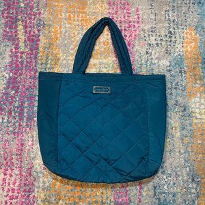 Marc Jacobs Turquoise Blue Quilted Nylon Tote Shoulder Bag